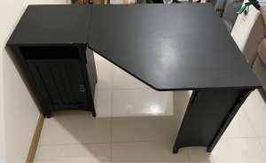 FREE black desk with cabinet