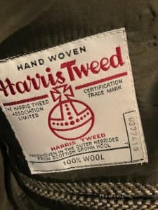 Harris Tweed Jacket Brown - leather Buttons and Elbow patches