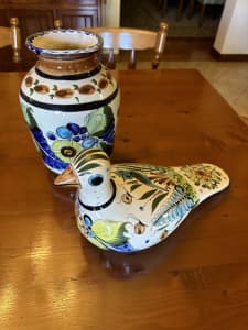 Vintage Cermaic Mexican Pidgin and Vase
