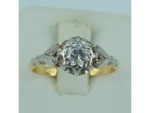 TDW 25 Pts 18ct Yellow And White Gold Ladies Diamond Ring 024300234678