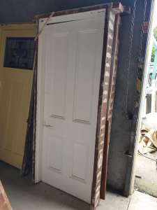 White Front Door with the Frame, $385 - Vinsan Salvage G1438