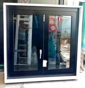 Black Commercial Bifold window Aluminium size 1200H X 1200W