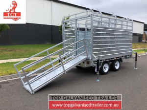 12x7 Cattle Trailer & Flat Top Trailer (2 in 1) with Ramps 3500kg ATM