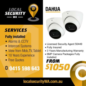 Local Security WA. CCTV, alarms and intercom systems 
