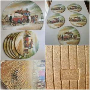Vintage and collectable tins top and cork base placemats