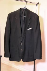 Mens Suit Jacket, Black, Georgio Carini, lined, Poly/Wool - as new