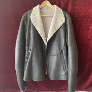 The Viridi-Anne Shearling Leather Jacket Mens M