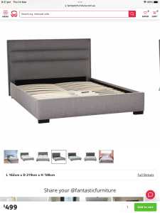 Upholstered queen size bed