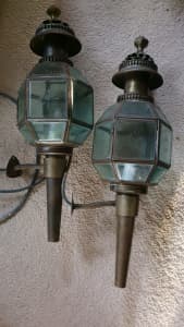 Antique Brass Wall Lights - 240v