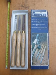 Marples M1005 Set of 3 Wood Turning Chisels Made In England