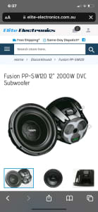 2000w 12” subwoofer with box and amplifier