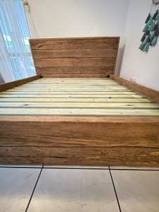 Rustic bed frames made of reclaimed Ironbark hardwood
