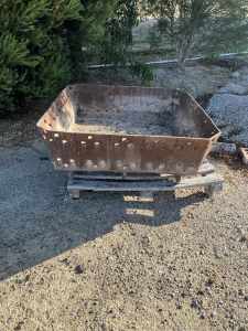 Fire pit. Railway plate