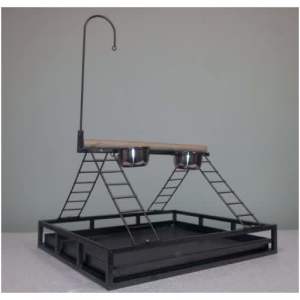 Brand New Bird Parrot Playpen Gym Toy Feeder Stand with 2 Cups *ED807