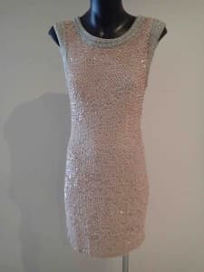 (Brand New) RACHEL GILBERT Pale Pink Sequins Dress (Size 0)