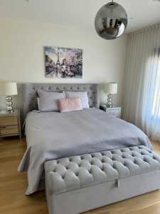 King size bed with matching ottoman