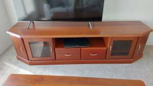 JARRAH TV CABINET AND COFFEE TABLE