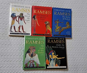 Ramses II Series x5 books by Christian Jacq, author & Egyptologist