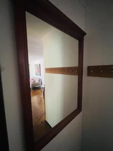 Large Antique Wooden Carved Mirror