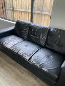3 seater black sofa