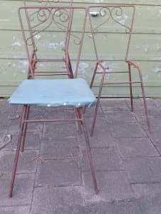 Early metal chairs decorative