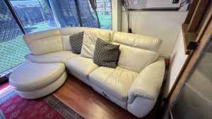 Natuzzi leather sofa and ottoman