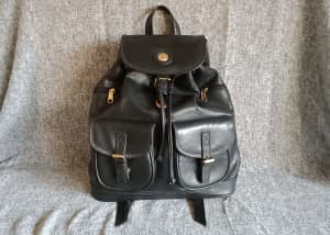Black Backpack Gold Trim Very Good Condition