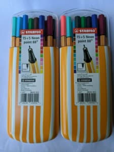 STABILO POINT 88 ZEBRUI PACK OF 20 COLORS( 2 packs)
