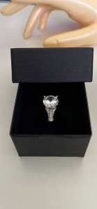 Moissanite Diamond ring on 925 Sterling Silver