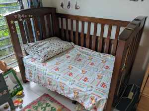 Boori cot and toddler bed with mattress