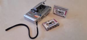 NOT WORKING SONY CLEAR VOICE PLUS MICROCASSETTE RECORDER TWO TAPES