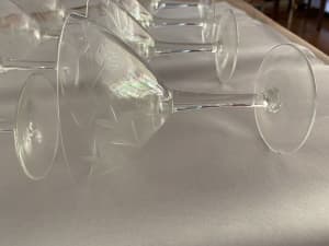 Crystal champagne glasses (wide glass - not flute). Set of 8