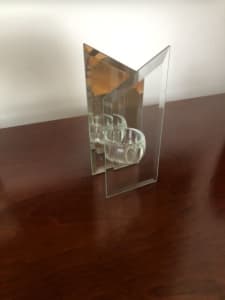 Mirrored Double Glass Candle Holder