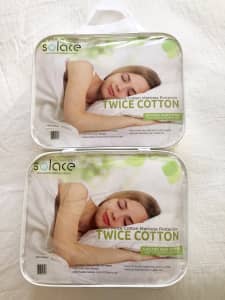 Solace Quilted & Fitted Mattress Protectors - 2 x King Single - NEW