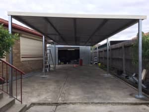 new carport sale 9 x 4 flat roof $ 3600