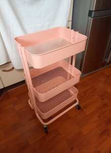 Pink Powder Coated Metal RÅSKOG Kitchen Office Storage
Trolley 