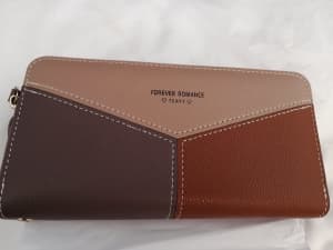 BNWOT Faux Leather Long Double Zipper Unisex Wallet/Clutch Bag 