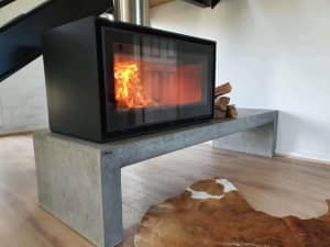 Concrete fire hearth, open fire stand, fire plinth, fireplace stand