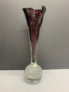 Vintage Purple Glass Vase 30cm high. Perfect condition.