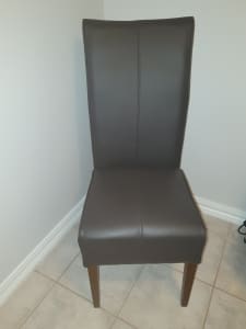 BAY LEATHER REPUBLIC PAVILION BROWN LEATHER DINING CHAIR.