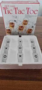 Tic Tac Toe Shot Glass Party Drinking Game Set - Board and 9 Glasses