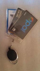 6 x Badge-Card Holder with Retractable Reel Lanyard-Keychain