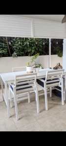 White Outdoor Dining Table Setting from Domayne