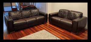 Leather couch 3 seater & 2 seater