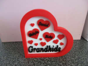 HEART SHAPED NAME PLAQUES MADE TO ORDER