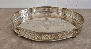 Beautiful Antique Silver Tray with Sides