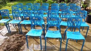 Designer Blue Outdoor/Indoor Chairs FREE DELIVERY $35ea