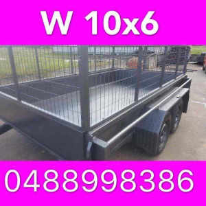 10x6 tandem trailer box trailer with mesh cage full checker plate