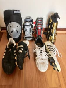 SOCCER BOOTS AND SHIN  PADS  - BOOTS SOLD !!!!