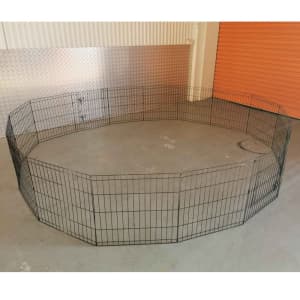 16 Panels Dog Playpen Pet Rabbit Exercise Enclosure Fence 61x61cm